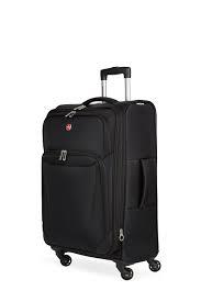 SwissGear 4010 Softside Luggage with Spinner Wheels, Black, Checked-Medium 23-Inch