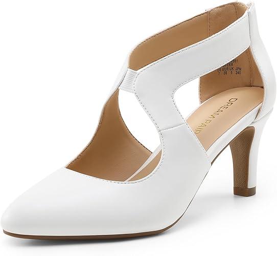 DREAM PAIRS Women's Pumps Closed Pointed Toe Kitten Heels Elegant Party Wedding Dress Shoes for Women 8,5