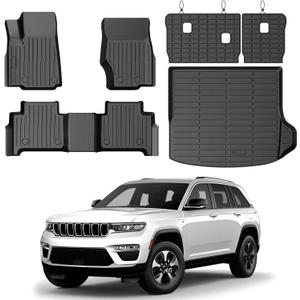 Cartist Floor Mats for Jeep Grand Cherokee 5-Seater 2022-2026 (WL Include 4xe, Not WK2 or WL75), All Weather Floor Mats, Cargo Liner and Backrest Mats for Grand Cherokee Accessories