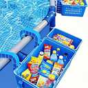 2025 Upgrade 2 Sets of Poolside Storage Baskets with Cup HoldersPool AccessoriePool StuffAbove Ground Pool Accessories Fit for Most Above Ground Pool