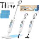 Steam Mop All-in-one Multi-Functional Powerful Steam Cleaner, Handheld Detachable Floor Steamer with 2 Steam Level, 380ML Water Tank & 23FT Power Cord for Whole Home Use