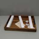 Joy&Grace Ottoman Tray for Living Room, Large Acacia Wooden Serving Tray with Handles for Coffee Table, Breakfast in Bed, Food Dinner, Decorative Tray (Color Natural, 16.7" x 12.8" x 2")