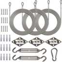 Amgo Hardware Kit Set for Triangle Sun Shade Sails Canopy, Easy-Tensioning, 316 Military-Grade Stainless Steel(6 Inch Hardware Kit + Cables)