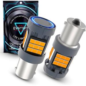 7506 LED Bulb Amber With Built in Load Resistor 1156 Turn Signal Lights Anti Hyper Flash CANBUS Error Free,1141 BA15S 1003 P21W 1156A LED Bulb, 2pcs