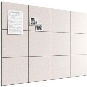 Bumusty Large Cork Board 48" x 36" Alternative - 12 Pack Felt Wall Tiles with 70 Safe Removable Adhesive Tabs, 30 Pushpins, Cork Boards for Walls Pin Board Bulletin Board Office Decor (Oatmeal)