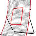 Baseball Rebounder + Pitchback Net, Angle Adjustable Simulate Grounder and Fly Ball Pitch Trainer for Pitch,Throw,Catch, Baseball & Softball Pitching and Fielding Rebound Net for All Players
