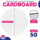 Riccle Cake Boards 10 Inch Round Pack of 50- Smooth Edged 10" Board, Disposable - Sturdy - White Cardboard Circles -Food Grade