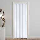 DIYHD 32X80in White PVC Accordion Door - Folding Closet Door with Mounting Hardware, Handle and Latch