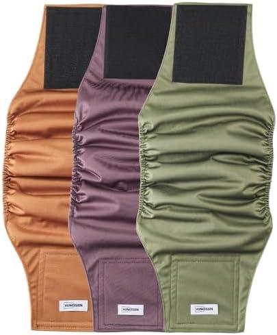 Washable Dog Diapers Male Reusable, Premium Belly Bands for Male Dogs Small, Pack of 3, High Absorbing Small Male Dog Pee Wraps for Doggie in Incontinence or Excitable Urination and Training(S)