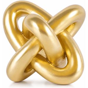 XMGZQ Gold Knot Decor for Coffee Table Book,Chain Link Living Room Decor Item for Bookshelf Entryway Nightstand TV Stand,Minimalist Knot Sculpture for Home Living Room,Centerpiece Table Decorations