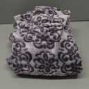 SoftLux Frosted Purple Texture Medallion Velvet Plush Fleece Throw Blanket, 50" x 60", Adults and Teens