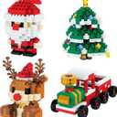 4 Pack Christmas Stocking Stuffers Gifts for Kids, Santa Claus Design Building Blocks, 2025 New Christmas Building Blocks Theme Ornaments, Xmas New Year Birthday Gifts for Boys, Girls and Teens