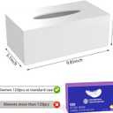 Acrylic Tissue Box Cover Rectangle, PITBVO White Tissue Box Holder, Facial Napkin Dispenser for Bathroom Kitchen Bedroom Office Hotel Use Shiny White