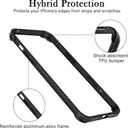 New Aluminum Frame Metal Bumper Frame Slim Hard Case Cover for iPhone13 Pro Max, Metal Frame Armor with Soft Inner Bumper, Raised Edge Protection (Black, for 6.7" iPhone 13 Pro Max)