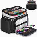 DEEGO Marker Organizer Case for 200+ Markers, Large Marker Storage Bag with Adjustable Dividers and 4 Pockets, Marker Carrying Bag for Alcohol Markers, Art Supplies, Gifts for Artists Crafters (Black)