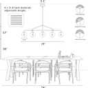 Linear Chandelier for Dining Room 39 Inch Kitchen Island Chandelier Black and Gold Modern 5 Lights Seeded Glass Globe Linear Pendant Light for Farmhouse, Living Room
