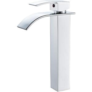 VOTON Vessel Sink Faucet Chrome Modern Tall Waterfall Bathroom Sink Faucet Single Handle Bathroom Faucet 1 Hole Bowl Lavatory Vanity Faucet, Rv Sink Camper Farmhouse Bathroom Utility Remodel Faucet