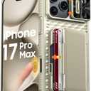 Vizvera for iPhone 17 Pro Max Case Wallet RFlD [Cards Holder[Camera Controll[Camera Cover] Full Body Rugged Shockproof Silicone Protective Phone Case for iPhone 17 Pro Max 6.9'' 2025(Natural Titanium)