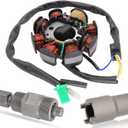 Ignition Stator Magneto AC 8 Pole 5 Wire Coil Scooter For GY6 50CC 60CC 80CC 139QMB 147QMD 152QMI 157QMJ ATV Sunl Roketa Dune Buggy Go Kart TAOTAO Paliden