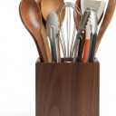 Walnut Utensil Holder for Kitchen Wood Utensil Crock Wood Utensil Holder