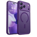 Magnetic Compatible with iPhone 17 Pro Case, Upgraded [Full Camera Protection] [Compatible with Magsafe] [Translucent Matte] Shockproof Protective Phone Cover 6.3 Inch - Deep Purple