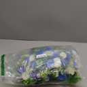 Artificial Cemetery Flowers Saddle for Headstone, Memorial Grave Flowers for Cemetery Outdoor Gravesite Tombstone Headstone Decorations (Blue&White)