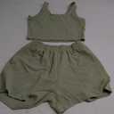 Trendy Queen Two Piece Summer Outfits 2 Piece Sets 2025 Sleeveless Matching Lounge Crop Top High Waisted Short (Medium, Green)