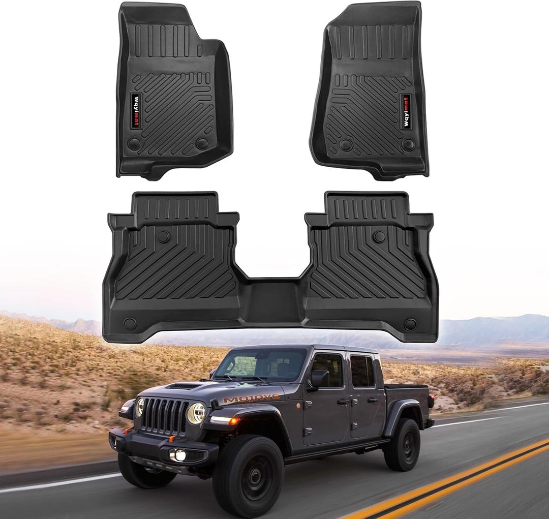 for 2020-2025 2026 Jeep Gladiator JT Floor Mats All Weather TPE Protection Mat for Jeep Gladiator Accessories (Floor Mats)