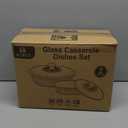 M MCIRCO 4-Piece Glass Casserole Baking Dish, Set of 2 Casseroles With Glass Lids, 1.9 Qt and 3 Qt