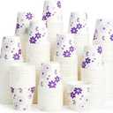 [300 Pack] 3oz Disposable Bathroom Cups, Paper Mouthwash Cups, Cold Disposable Drinking Cup for Party, Picnic, BBQ, Travel, and Event, Purple Floral | Mouthwash Cups, for Party, for Picnic, for BBQ, for Travel