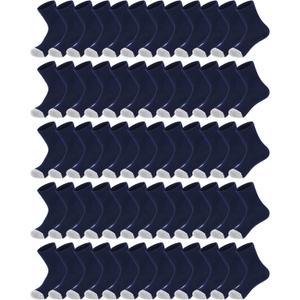 Hicarer 32 Pairs Men Cotton Socks Bulk Athletic Thick Cushion Ankle Socks for Men Women Homeless (Blue) 9-12