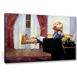 Dumb and Dumber Bathroom Art-Funny Movie Poster Canvas Print Wall Art Decor-Harry on The Toilet Humor Picture Decoration (16"L x 12"W)