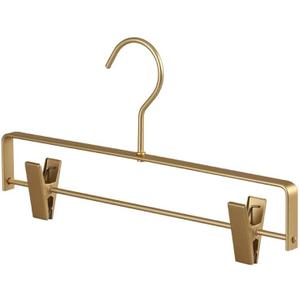 Premium Matte Gold Aluminum Pants Clip Hanger 10 Pack, Extra Smooth & Durable Metal Shirt Dress Aluminum Alloy Hanger,Clothing Support,Clothing Hang
