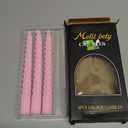 8 Inch Taper Spiral Candle Set of 4 Tapered Candles, 5 hrs,Smokeless,Tall Candlesticks, Home Dinner, Party, Wedding, Halloween, Christmas (4, Pink, 20cm)