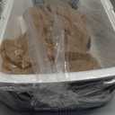 Sfozstra Cat Litter Box with Lid, Fully Enclosed Splash-Proof and Leak-Proof Urine High Edge and Odorless Cat Litter Box, Easy to Installation and Clean (Black with Pedal(S))