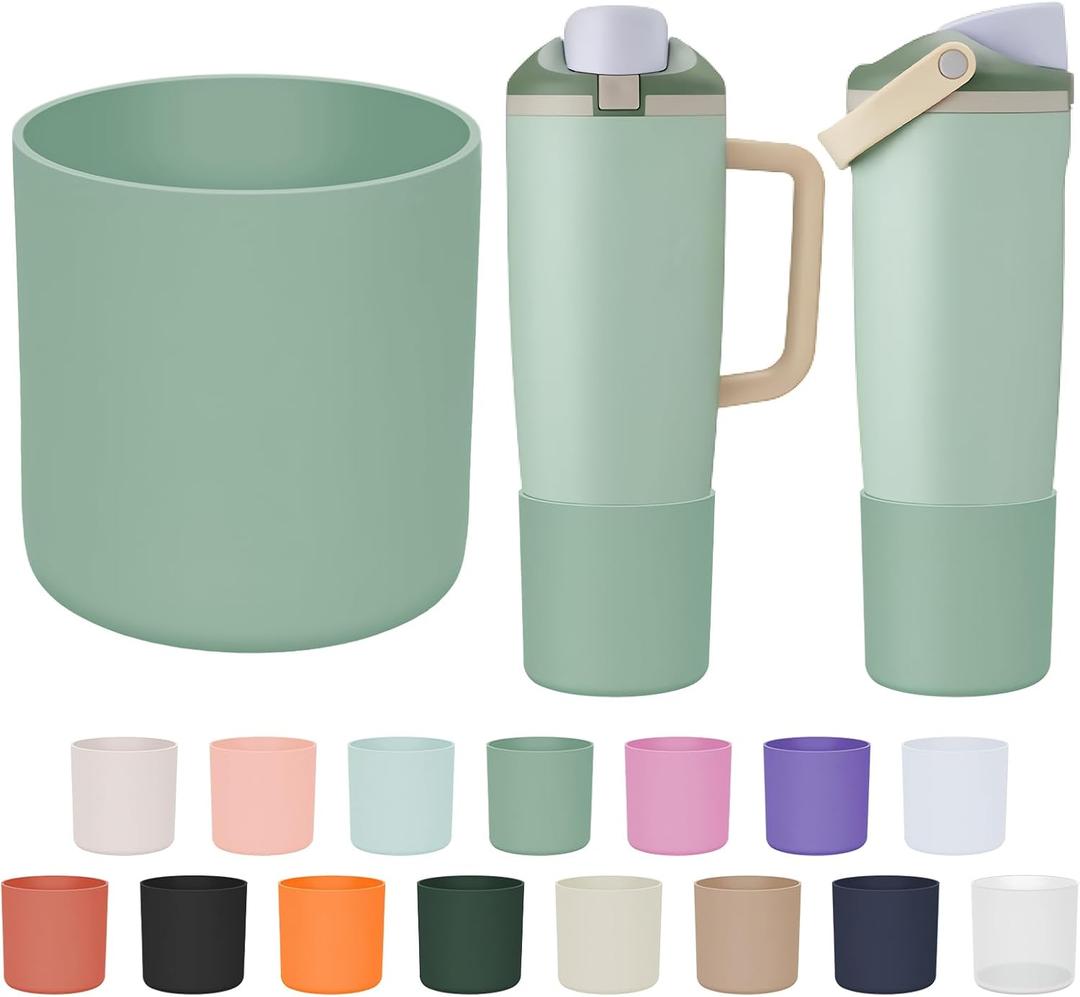 Silicone Higher Boot Compatible with Owala 30oz & 40oz FreeSip Sway Bottles & Tumblers, Large Protection Anti-slip Bottom Cover Sleeve for Freesip Sway Tumbler and Bottle (Eucalyptus)