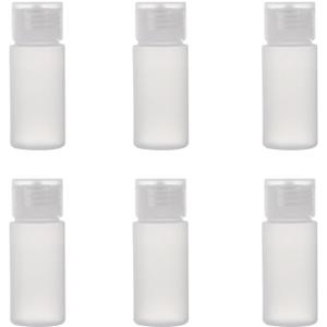 Travel Size Plastic Empty Toiletry Bottles, 30ml (1 oz) Pack of 6 Liquid Containers with Labels