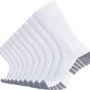 SoxDaddy Mens 10Pack Athletic Casual Socks Comfy Cotton Heavy Cushion Crew Socks (13-15 Big Tall, White3)