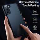 TORRAS Shockproof Galaxy S22 Case, [Military Grade Drop Tested] Translucent Matte Hard Back & Soft Edge Slim Protective for Samsung S22 Case Guardian Series, Black