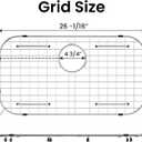 Sink Protector Grid 26-1/16" x 14-1/16", Rear Drain with Corner Radius 3-1/2", 304 Stainless Steel Material Sink Bottom Grid for Single Bowl Sink (Rear Drain)