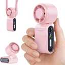 Mini Portable Handheld Turbo Fan Small but Mighty, Whisper-Quiet, Long-Lasting, 5-Speed High-Velocity Rechargeable battery Fan, Personal Fan for Outdoor, Travel, Gifts for Women & Men(Pink)