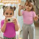 Oakgarden 4 Pack Toddler Girls' Ribbed Short Sleeve Shirts Baby Girl Cotton Crew Neck Basic Tops Casual Knit Summer Tees, Size 2T