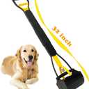 32 Tall Pooper Scooper, Large Pooper Scooper for Dogs Heavy Duty, Dog Pooper Scooper with Long Handle & High Strength Durable Spring, Foldable Dog Poop Pick Up