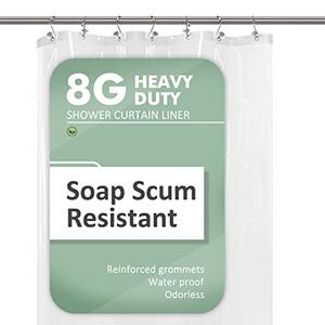 Barossa Design Small Shower Curtain for Shower Stall Size 36 x 72 inches,PEVA - Waterproof, Eco-Friendly, Non-Toxic, Odorless, PVC Free, Metal Grommets (Clear)