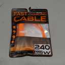 Chubbycable Curly Chubby 240W Coiled USB C Fast Charging Cable Durable Braided Charger Cord for Car Compatible with iPhone 17-15 Series iPad, Orange, Type-C to Type-C, 2.13FT-6.56FT