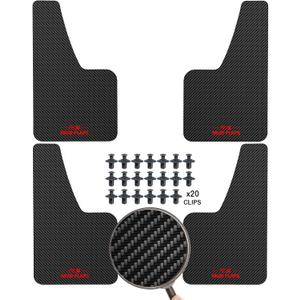 XUKEY 4pcs Black Universal Mudflaps for Car SUV Van Hatchback UTV ATV Front Rear Mud Flaps Splash Guards Fender Flares Mudguard with Hardware 14.17''x 8.27''("R.S MUD Flaps Logo)
