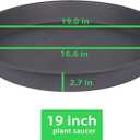 Plant Saucer, 2 Pack Largee Plant Saucer 18 19 inch (19", Cement Gray)