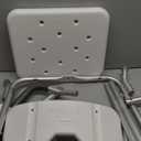 Vaunn Medical Deluxe Spa Shower Chair with Arms and Back, Bath Seat for Seniors, 350 lbs Max Weight, White With Light Gray Arms