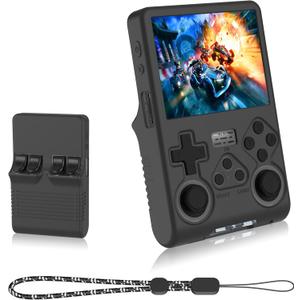 Silicone Case for R40S PRO, Anti-Slip, Shock Proof, Soft Protective Case for R40S Pro Handheld Game Console with Lanyard - Black