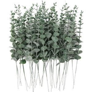 RECUTMS 36PCS Eucalyptus Leaves Stems 15Inch Artificial Green Leaf Branches Plant Bundle for Indoor Outdoor Home Office Wedding Centerpiece Flower Bouquet Floral Arrangement Table Farmhouse Decoration